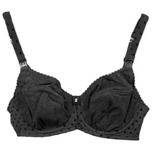 Cake Lingerie Black Lace Polka Dot Nursing Bra Underwire 36E NWT